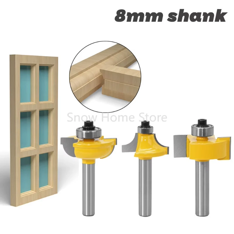 3 Pieces of Door and Window Sleeve Milling Cutter Mortise Knife 8 Handle Door and Window Frame Mortise Knife Door Frame Knife Do