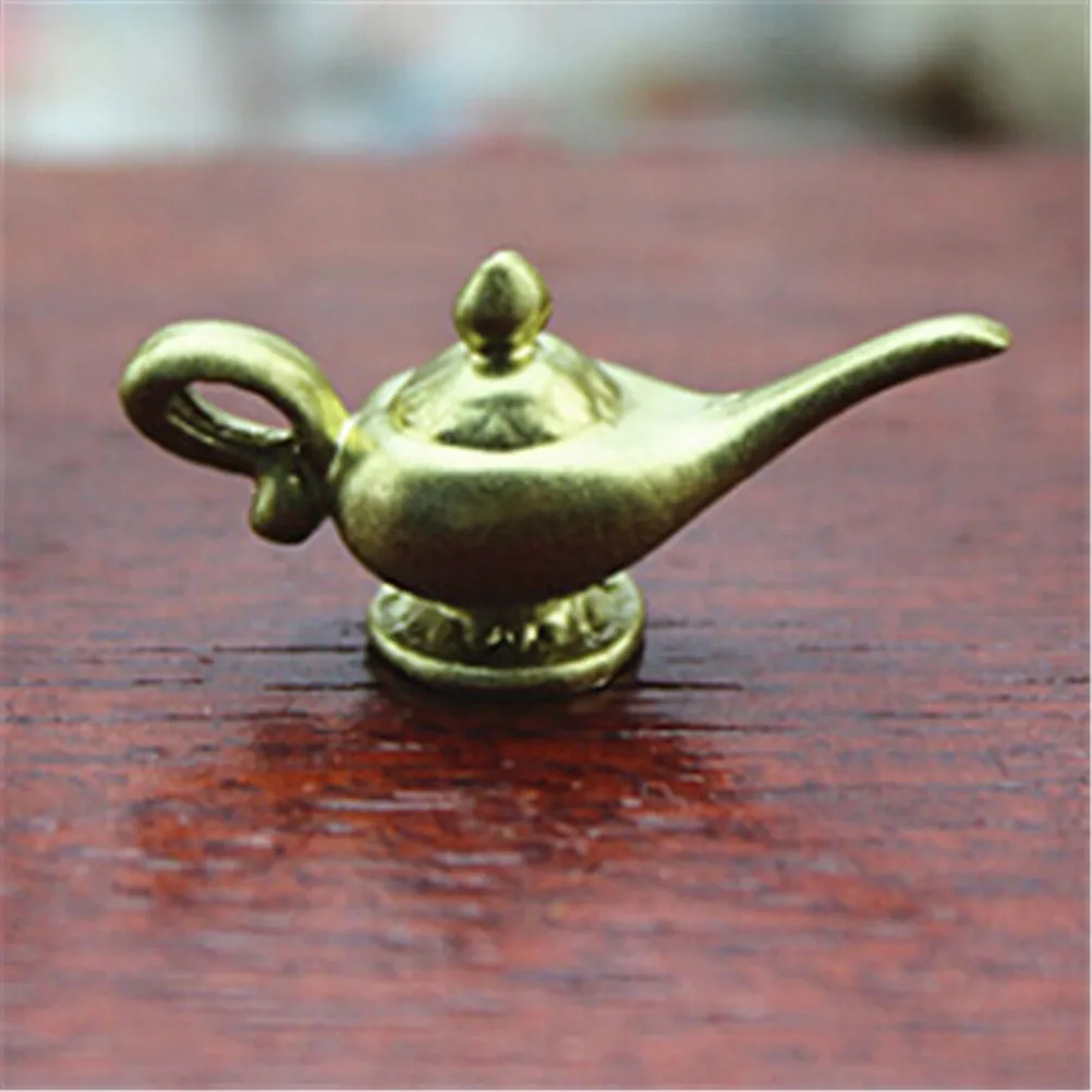 1:12 Dollhouse Miniature Mini Gold Teapot Model Kitchen Furniture Accessories For Doll House Decor Kids Pretend Play Toys Gift