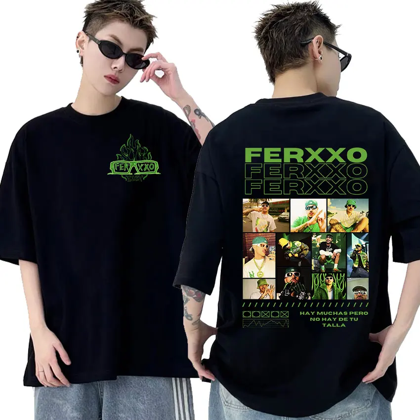 Rapper Feid Ferxxo Graphic Print T-Shirt Men Hip Hop Retro Short Sleeve T Shirt Casual 100% Cotton Oversized T-shirts Streetwear