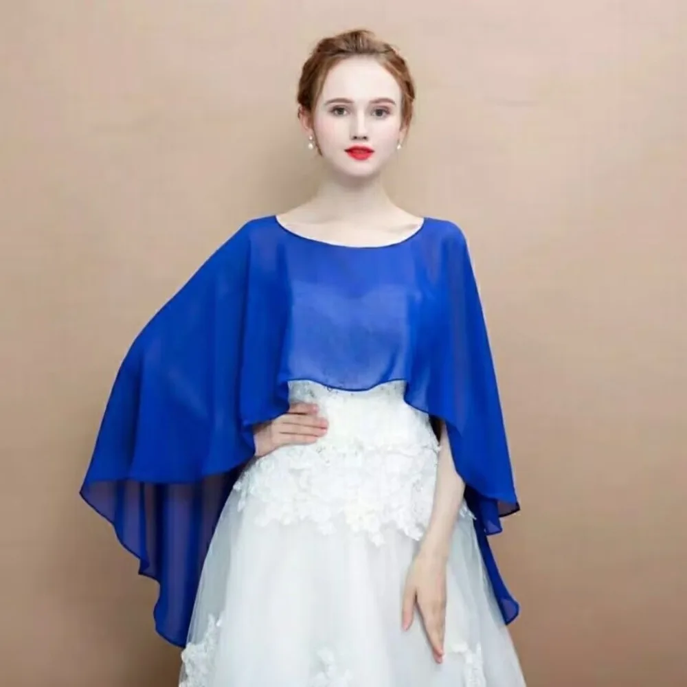 Solid Color Thin Wide Chiffon Shawl Sunscreen All Match Women Pullover Wraps Soft Party Dress Evening Capes Summer