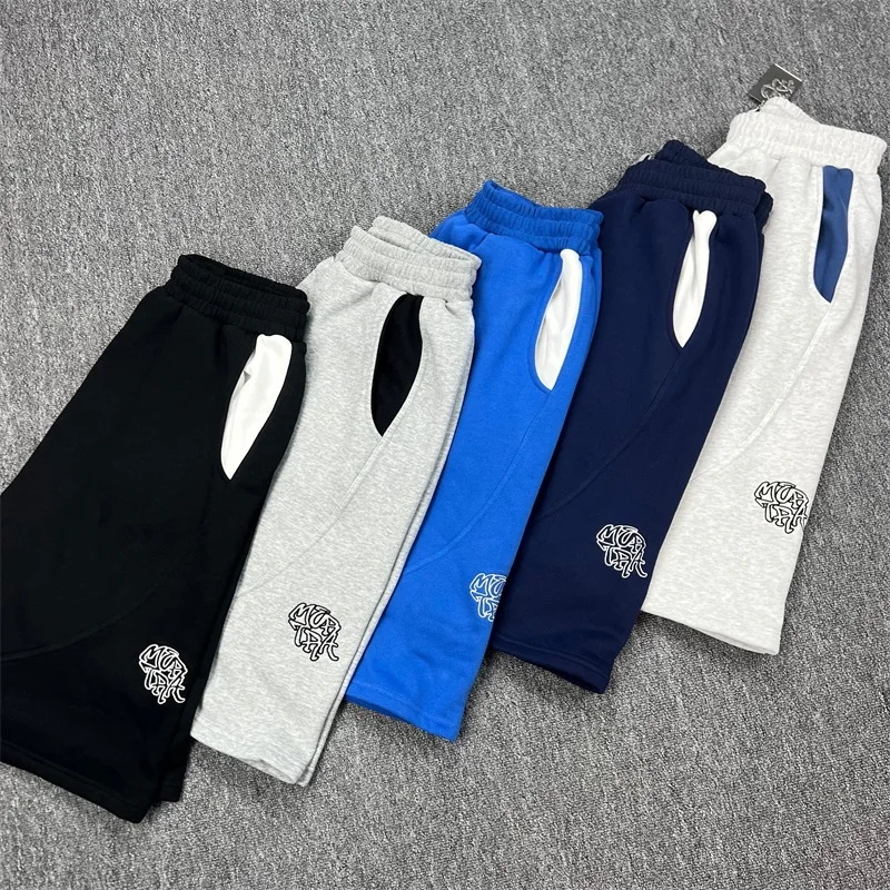 

Oversized Mertra Mens Shorts Best Quality Gray Patchwork Jogger Drawstring Shorts