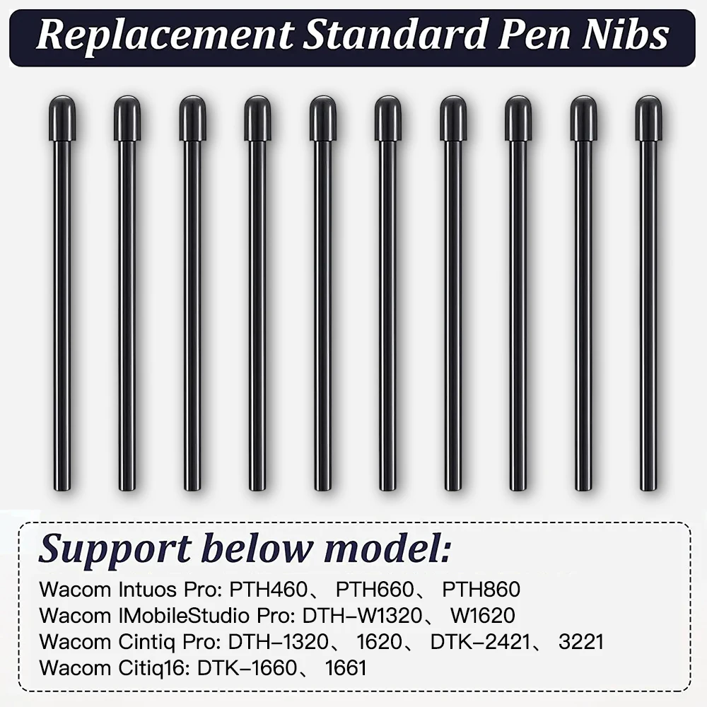 Replacement Tips For Wacom Pro Pen 2 Intuos PTH-660 860 460 Cintiq DTH-W1620 / 1320H Citiq16 Graphic Drawing Tablet Stylus Nibs