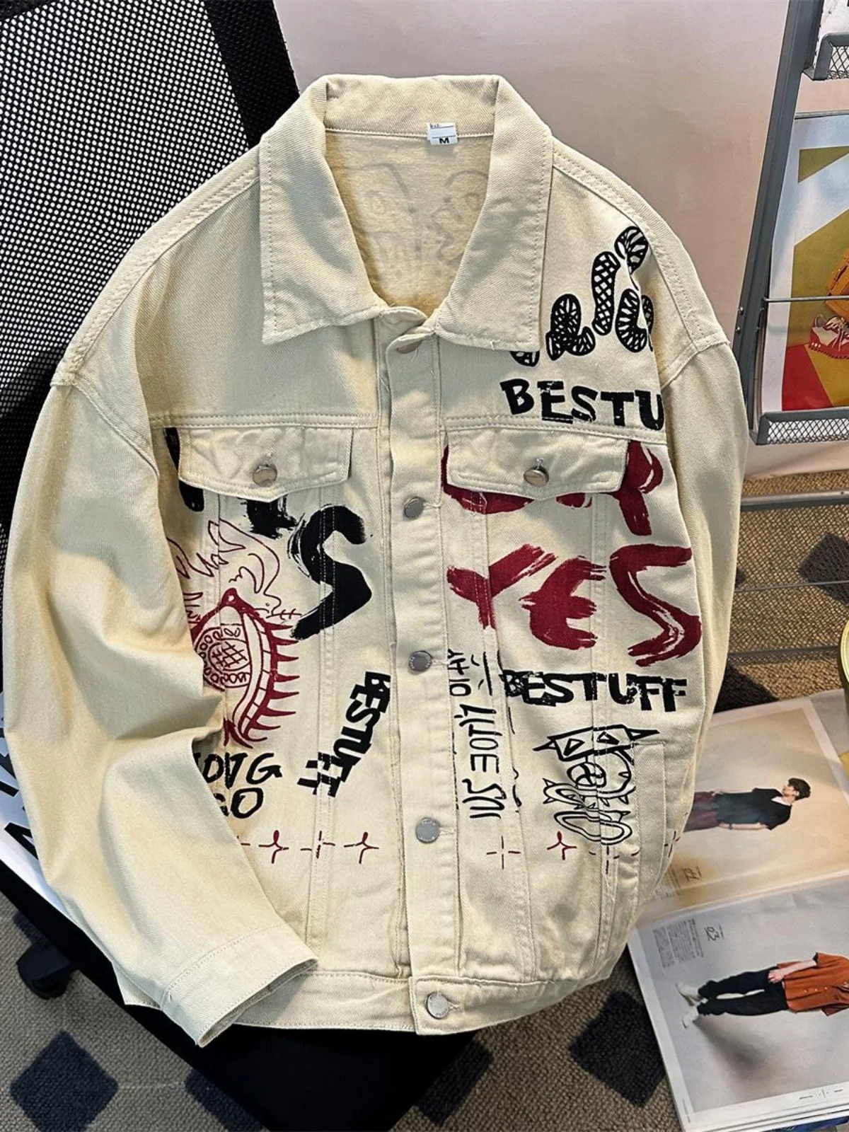 

Мужская джинсовая куртка в американском уличном стиле, весна-осень, модная, брендовая, Haome, винтажная, свободного кроя, для пар