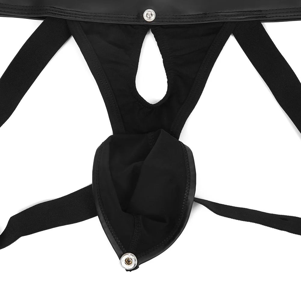 مريحة فو الجلود انفصال الحقيبة g-سلسلة سيور سيسي مثير الملابس الداخلية مفتوحة بعقب ملخصات رجل طنجة #1