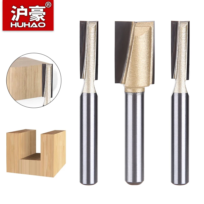 

HUHAO Straight Router Bit Professional Cleaning Bottom Bit for Woodworking Cutting Trimming Engraving CNC Milling Cutter Tool