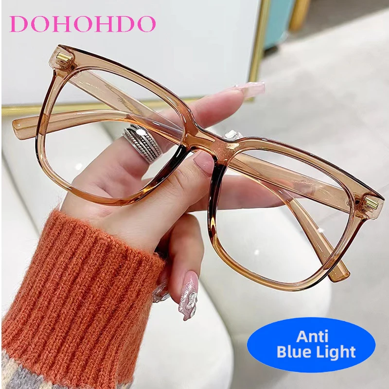 

New Classic Trendy TR90 Square Anti-Blue Light Computer Glasses Women Brand Designer Prescription Spectacles Frame Lunette Femme