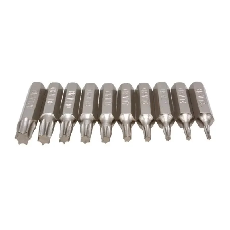 10PCS CR-V Torx Screwdriver Bits Set T3 T4 T5 T6 T7 T8 T9 T10 T15 T20 Mobile Repair Bit Plum Blossoms Repairing Head M89B
