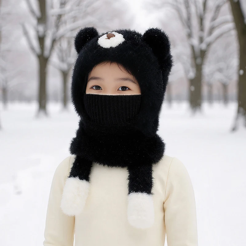 2025 Winter 1pc Neue kinder Balaclava Hut Plüsch Dicke Warme Neck Schal Spielen Im Freien Für Kaltes Wetter winter Warm Halten – Detail 10
