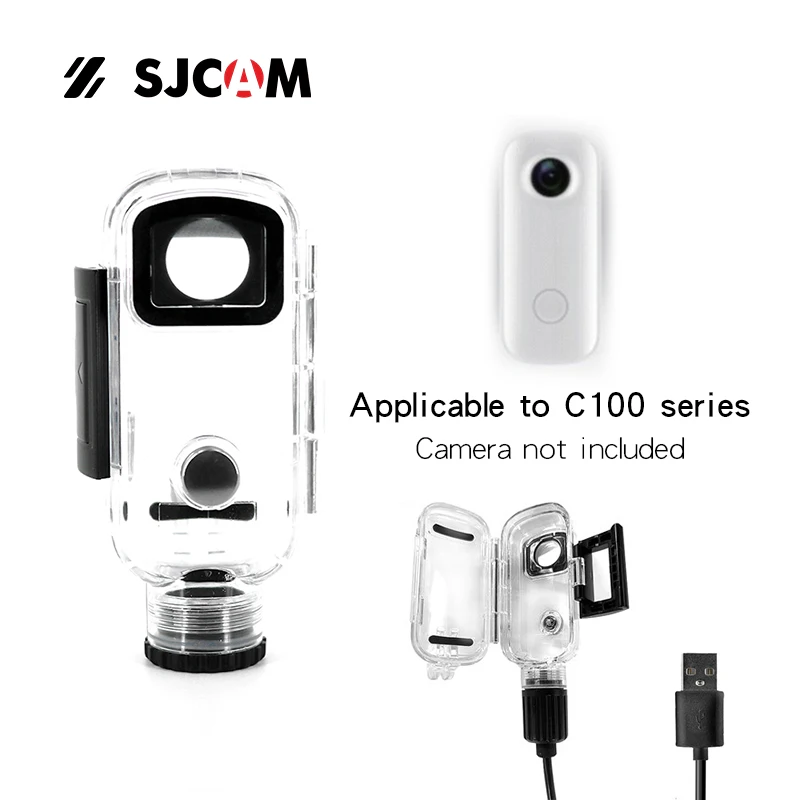 Waterproof Case, Charging and Recording housing, Anti-fall Protective Shell, for SJCAM C100 PLUS +4K Series Original Accessories