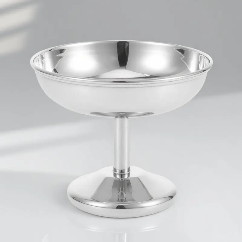 Stainless Steel Dessert Bowl Reusable Ice Cream Cup Yogurt Pudding Fruit Snack Serving Bowl Portable Lightweight Rust Resistant