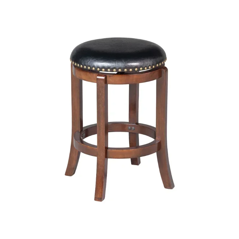 

Height Backless Swivel Wood Counter Stool, Cappuccino Finish Bar Chairs