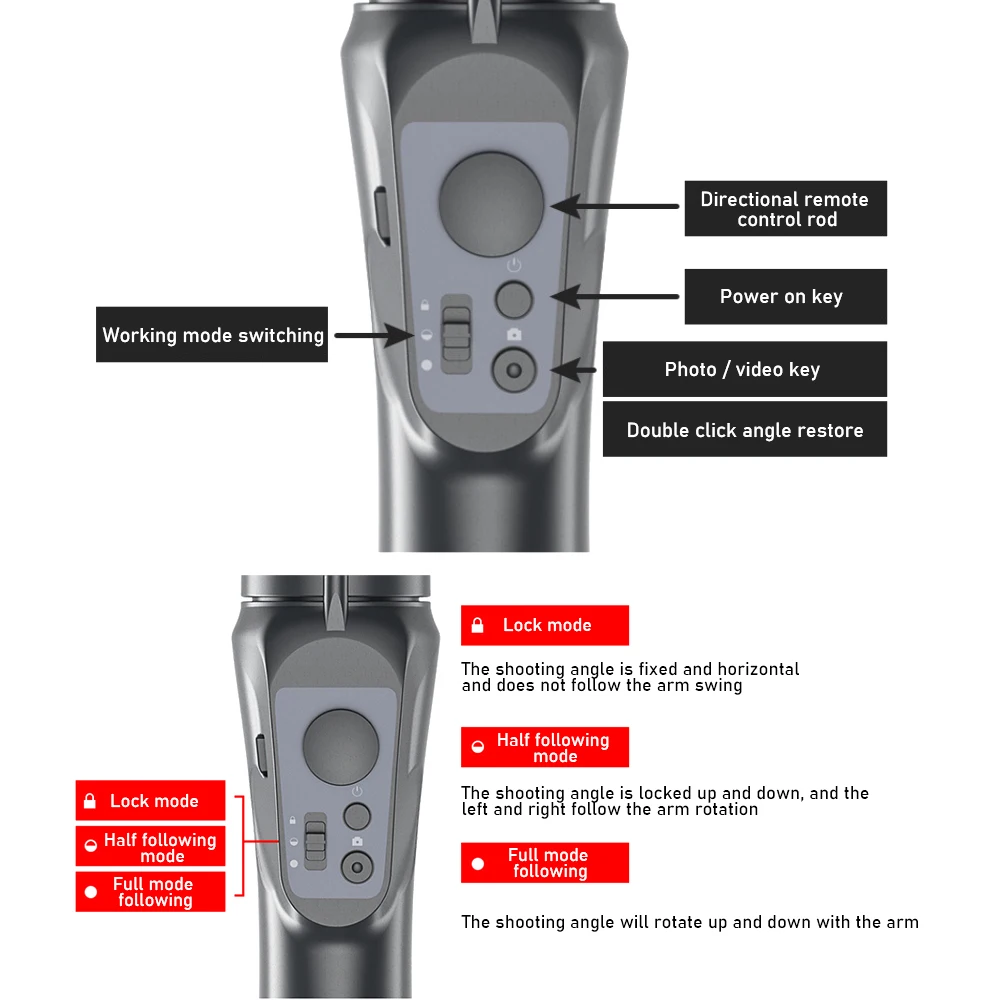 Travor 3-Axis Handheld Stabilizer Intelligent Anti-shake Gimbal Smartphone for Vlogging Live Broadcast Action Camera