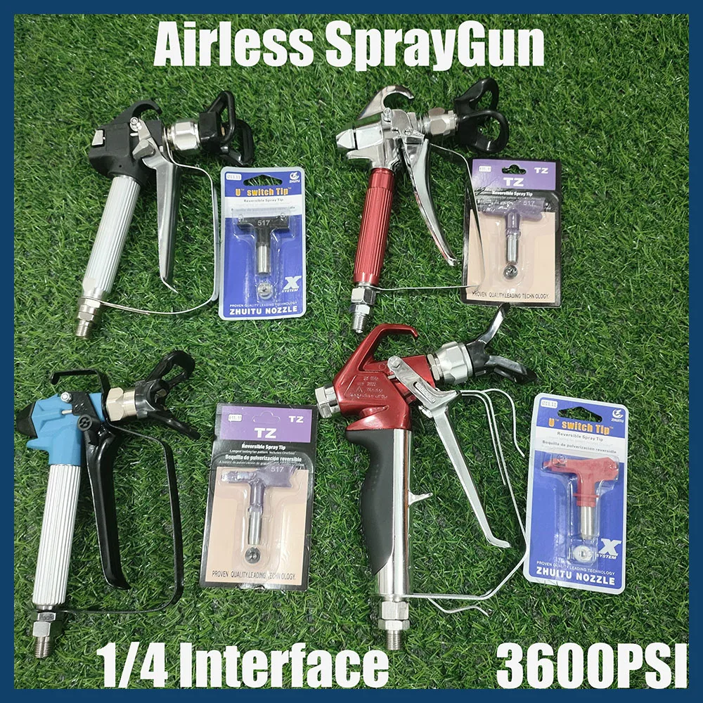 New Airless Spray Gun With 517 Nozzle Guard, Suitable For Multiple Pump Spray Machines 3600PSI High-Pressure Spray Guns