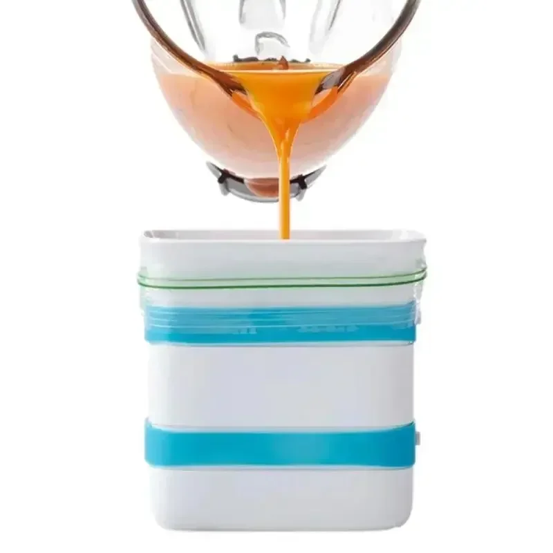 【Hot】Freezer Food Block Maker 6 Cup Vertical Up Freezer Food Meal Prepare Bag Storage Freezer Soup For Easy Kitchen Ice Making T