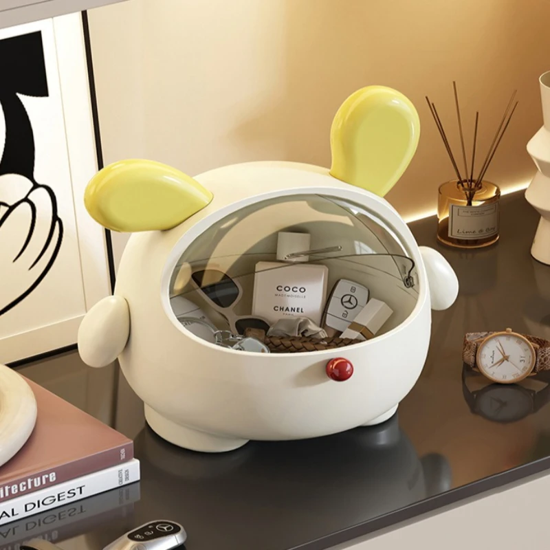 

Desktop Mini Waste Bins High-end Home Feel Large Capacity Sliding Living Room Waste Bins Lid Plastic Home Spazzatura JTW