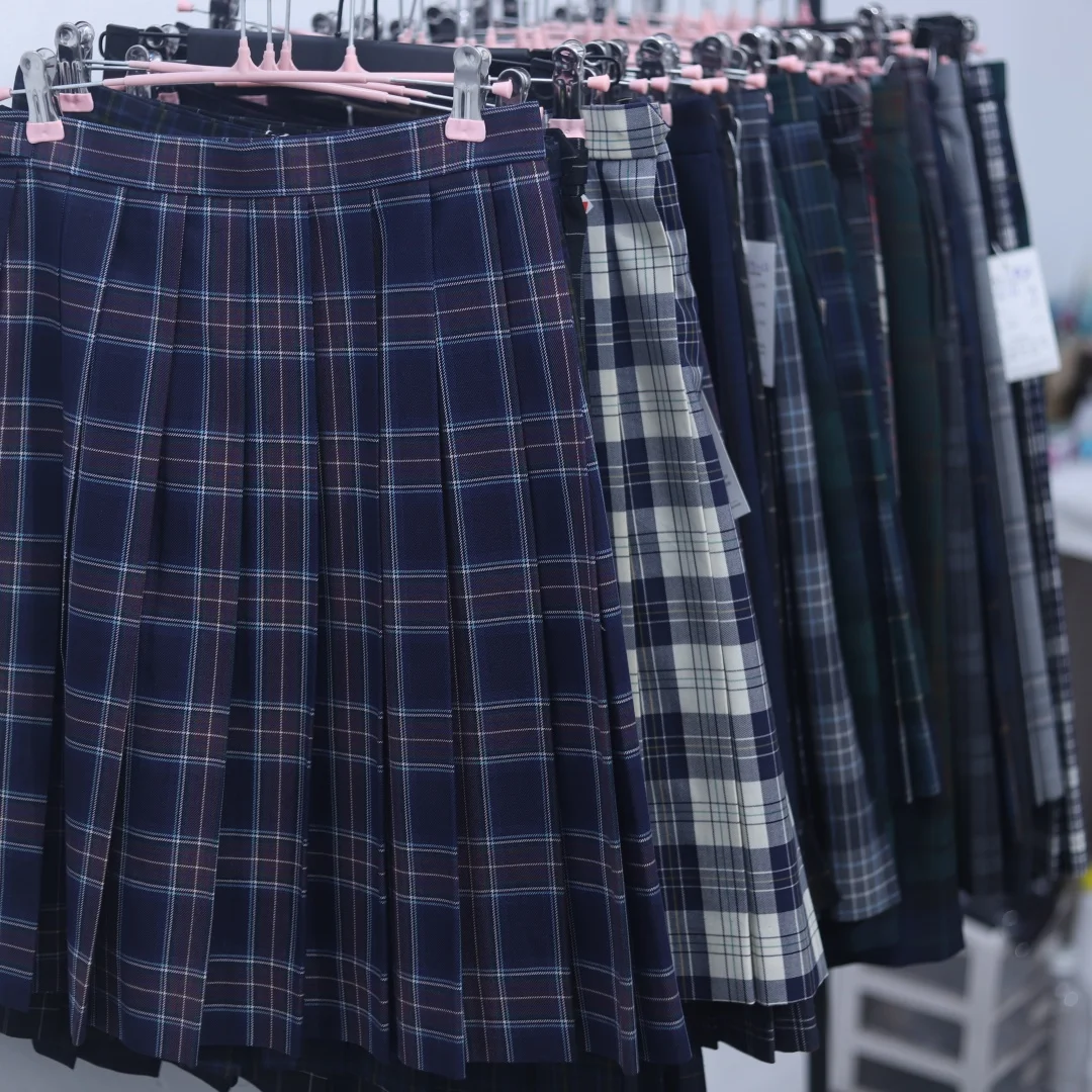 

Japanese Style Plaid Skirt Student Uniform Box Pleat School Supply G109 Soft Girl Vintage Checkerboard Short Skirt