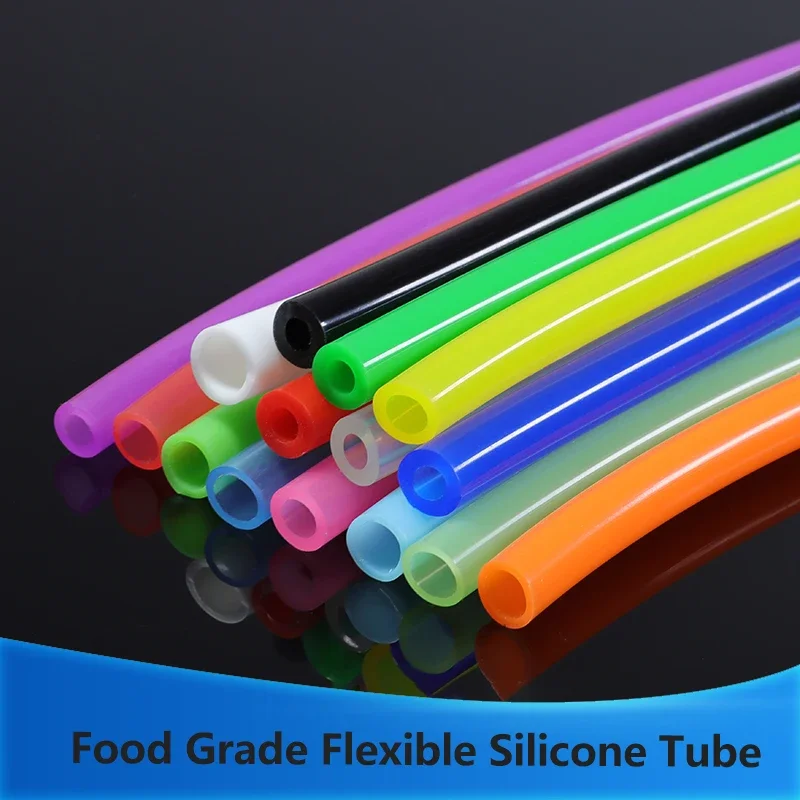 Flexible Silicone Tube ID 0.5 1 2 3mm Colorful Car motorcycle Nontoxic Soft Rubber Water Pipe Food Grade Hose 1/5/10M