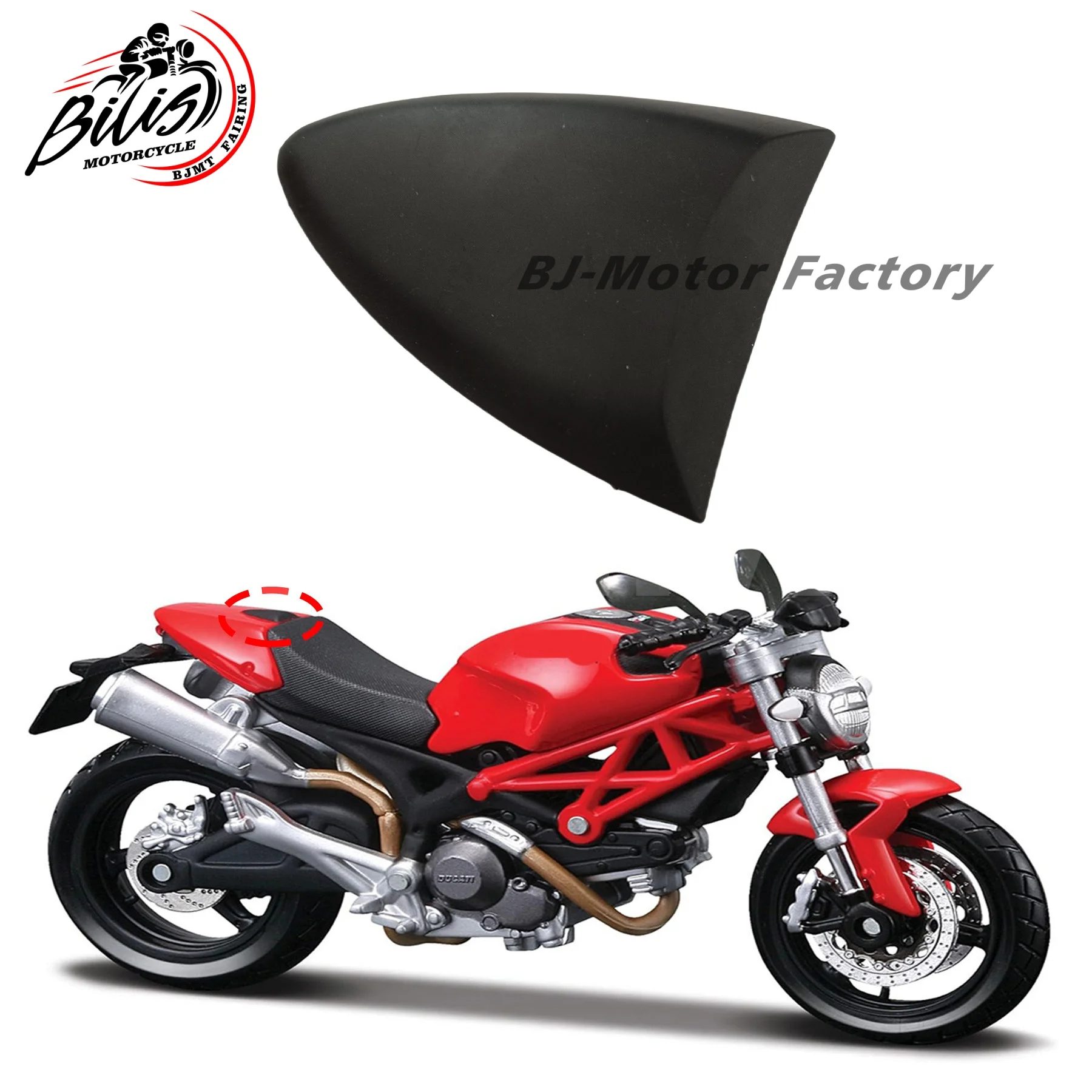 

Suitable For DUCATI Monster 696 795 796 1100S 2009 2010-2012 Motorcycle Rear Passenger Hard Seat Cover Fairing Hump Part Bolt
