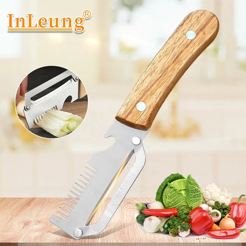 Stainless Steel Vegetable Peeler with Wooden Handle for Peeling and Slicing Fruits and Vegetables Smooth Operation Kitchen Tool
