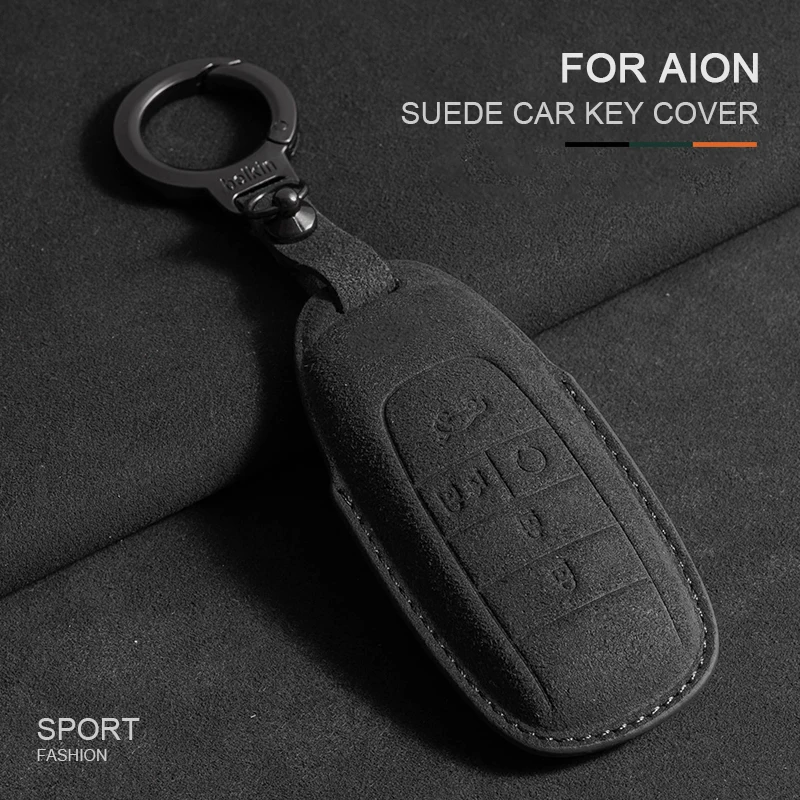 

Suede Car Key Case Cover Smart Remote Fob Protector Shell Bag Keychain Holder Auto Accessories For GAC Trumpchi Aion S Y V iA5