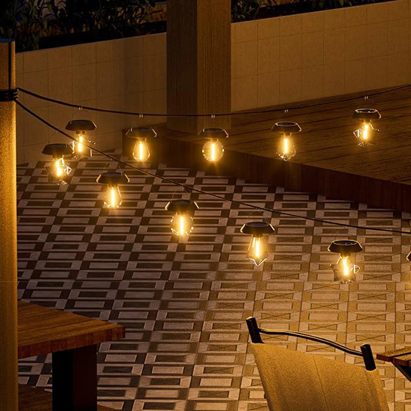 

Decorative Solar Tungsten Bulb Auto ON/Off Hanging Courtyard Light Waterproof Solar Villa Lamp for Outdoor Garden Yard Patio 1pc