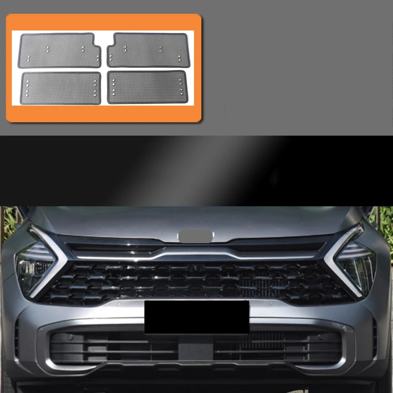 Car Front Grill Mesh Head Engine Protect Cover Anti-insect for Kia Sportage NQ5 2022 2023 2024 Accessories Auto Kit Style