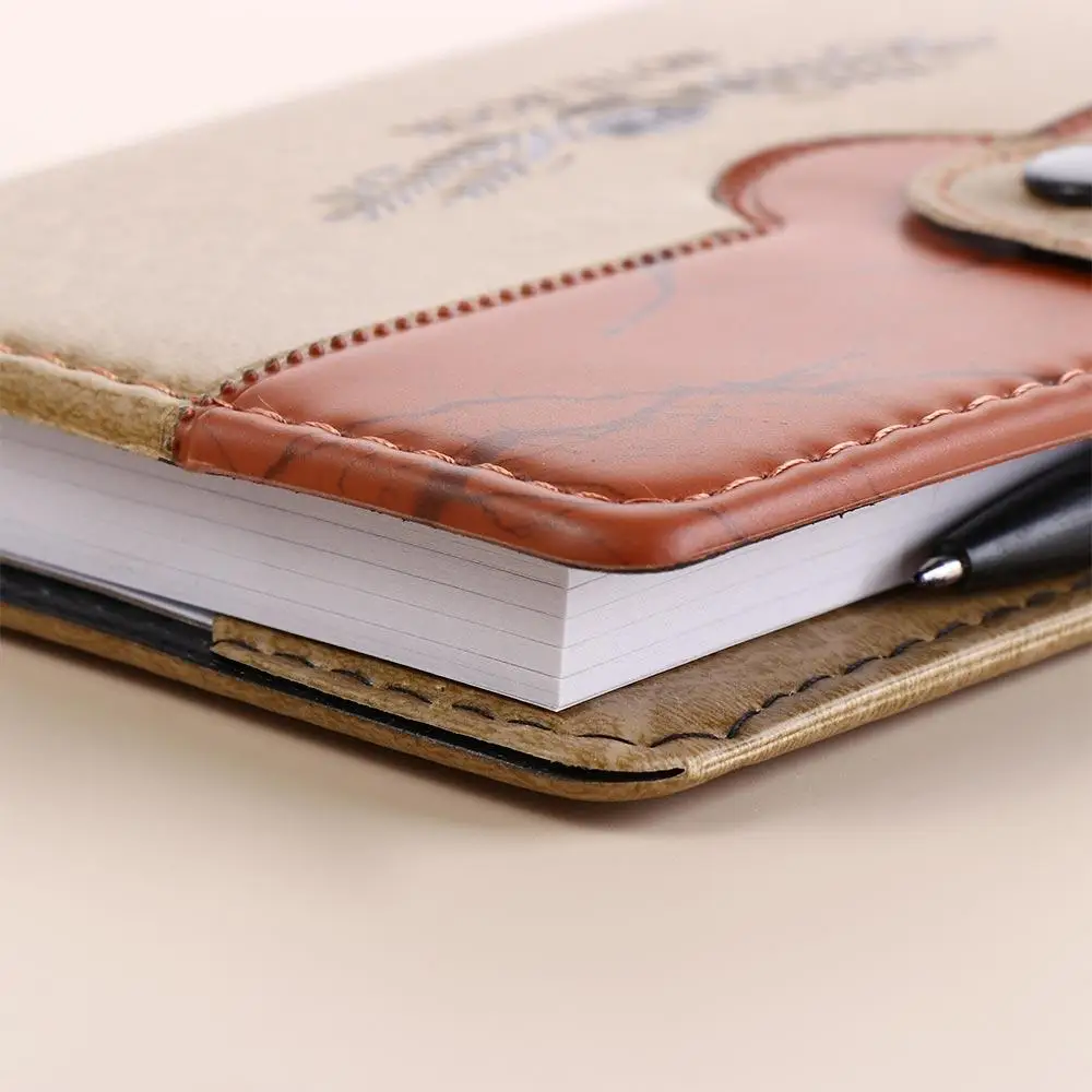 

Portable Bussiness Mini Notebook PU Cover Memo Pads Pocket Notepad Diary Planner Writing Paper Leather Notebook Stationery