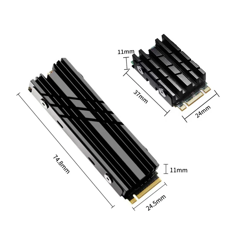 ฮีทซิงค์ SSD แบบสองด้าน 1 ชิ้น พร้อมแผ่นซิลิโคนระบายความร้อน Final Cool IceSoul 01 สำหรับ M.2 2280 M.2 2242 M.2 2230