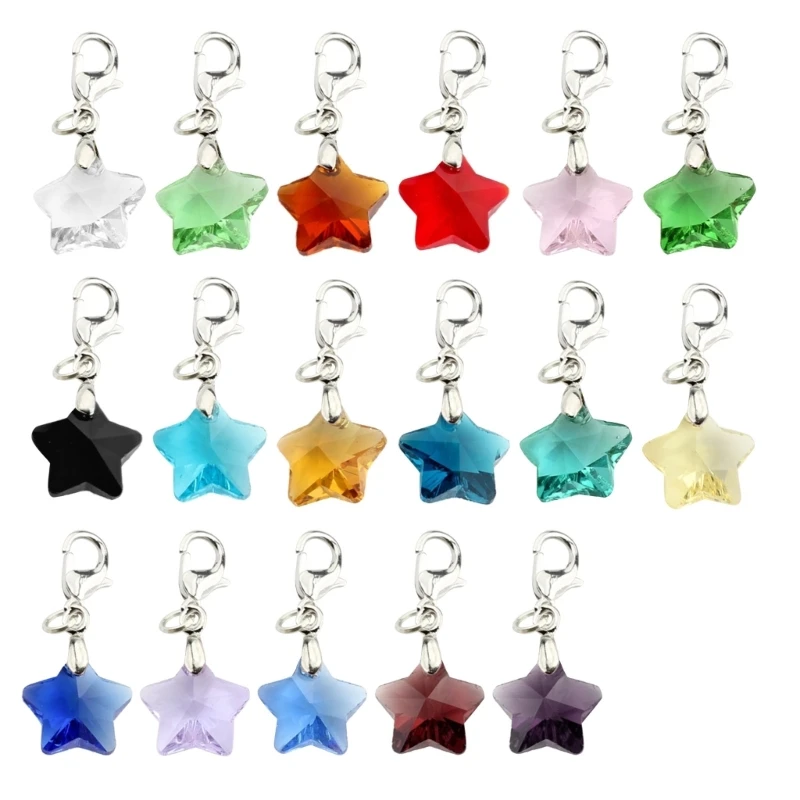 E0BF Alloy Pendant Tags Keychain Tassels Crystal Beads Necklace Crafts Making Supply