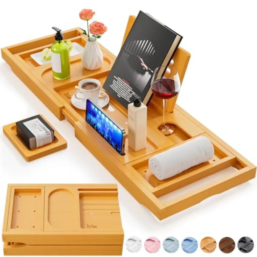 

Premium Bathtub Tray Caddy Expandable Bath Tray Unique House Warming Gifts New Home Anniversary and Wedding Gifts for Couple Br