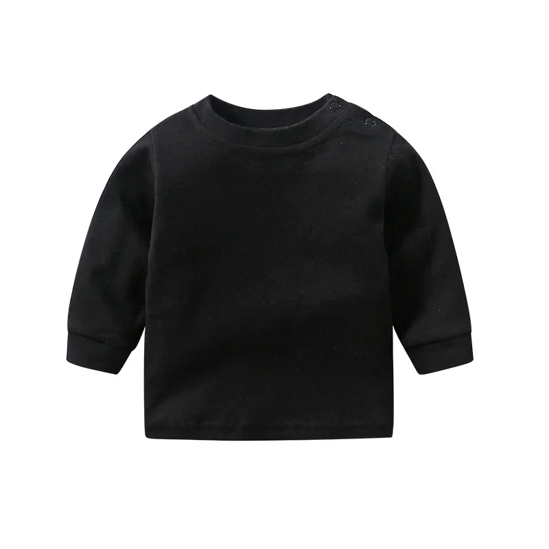 Four Seasons New Baby Long Sleeve T Shirts Infant Boy Cotton Bottoming Shirts Solid Toddler Girls/Boys Soft T Shirts Kids Tee