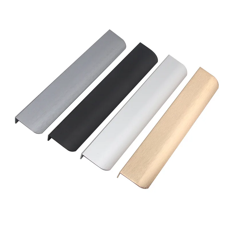 Latest New Morandi Color Furniture Handles Aluminum Alloy Hidden Long Cabinet Handles Drawer Knobs Door Hardware