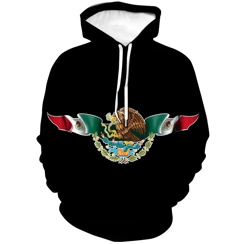 

2025 3D Printing Hot Selling Cool New Hoodie Personalized Sportswear Mexican Flag Full Page Men's and Women's Plus Size
