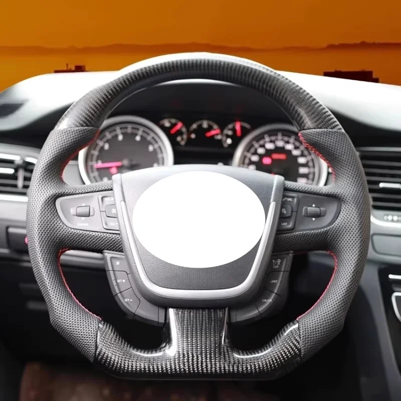 

Hand-Sewn Carbon Fiber Leather Car Steering Wheel 4008 5008 2008 301 206 Accessories Steering Wheel Cover For Peugeot Peugeot