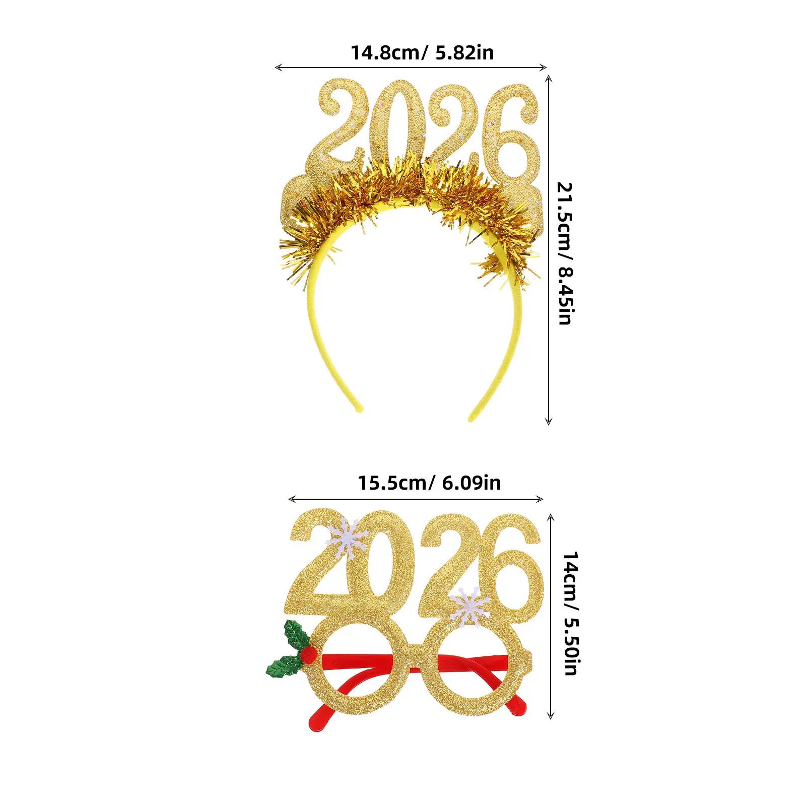 1Set Holiday Headbands for New Year Sparkly Festive Hairband Comfortable Fit Party Photo Props Reusable Design