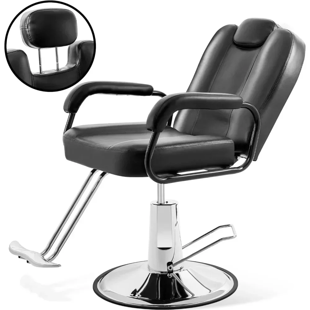 Hydraulic Recliner Barber Chair for Hair Salon Heavy Duty Hydraulic Pump, Upgraded Salon Beauty Equipment