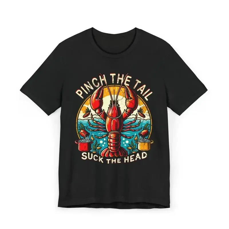 Crawfish Boil T Shirt Pinch The Tail Suck Head Seafood Party Fun