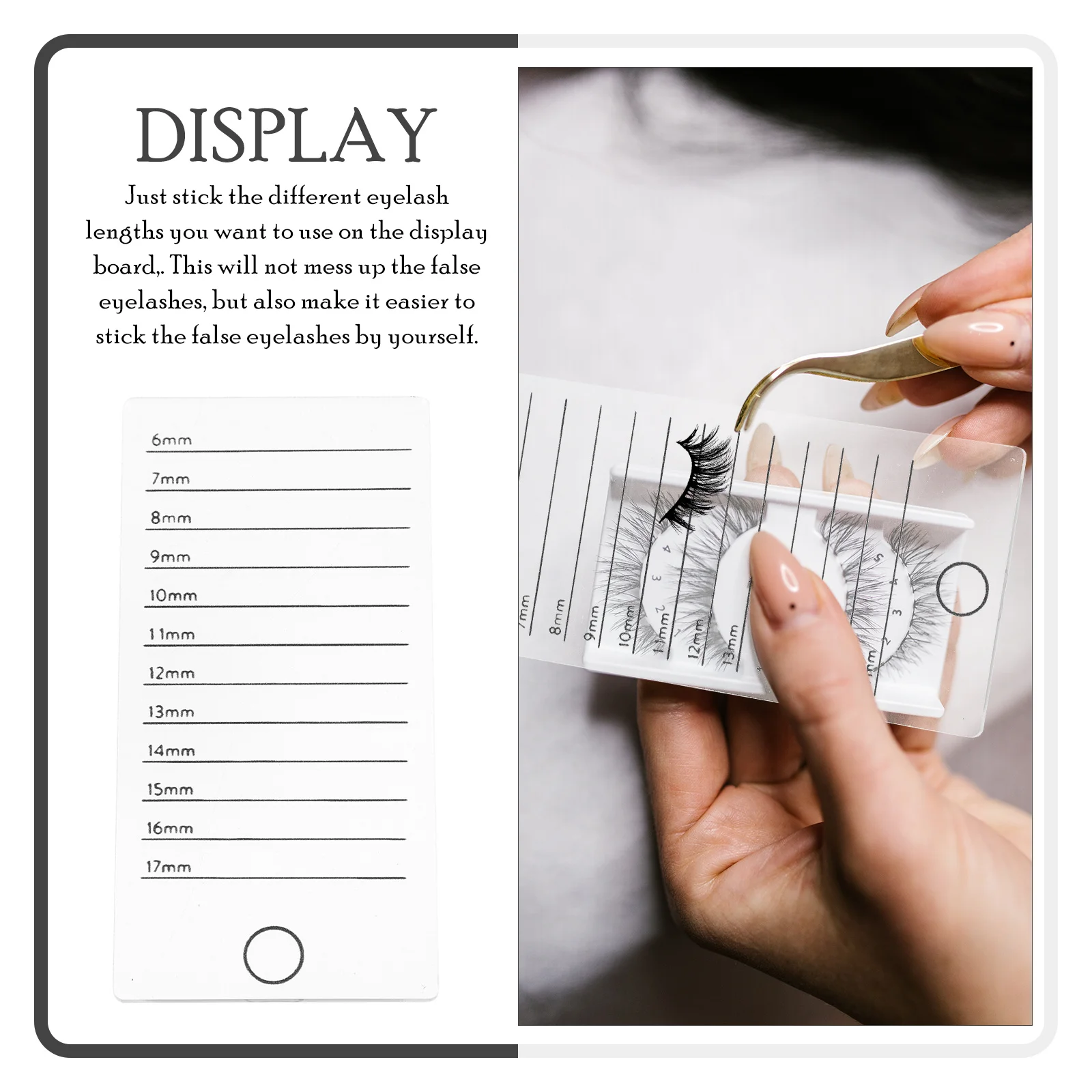 

False Eyelash Organizer Storage Board Acrylic Lash Display Pallet for Eyelash Grafting Extensions Home Use Beauty Salon Supply