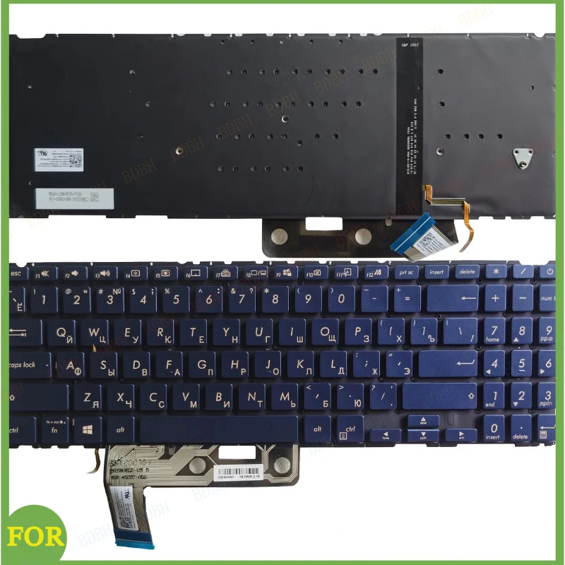 

Новая русская клавиатура для ноутбука ASUS ZenBook 15 UX533 UX533F UX533FD UX533FN UX533FAC, синие клавиши, русская раскладка, с подсветкой