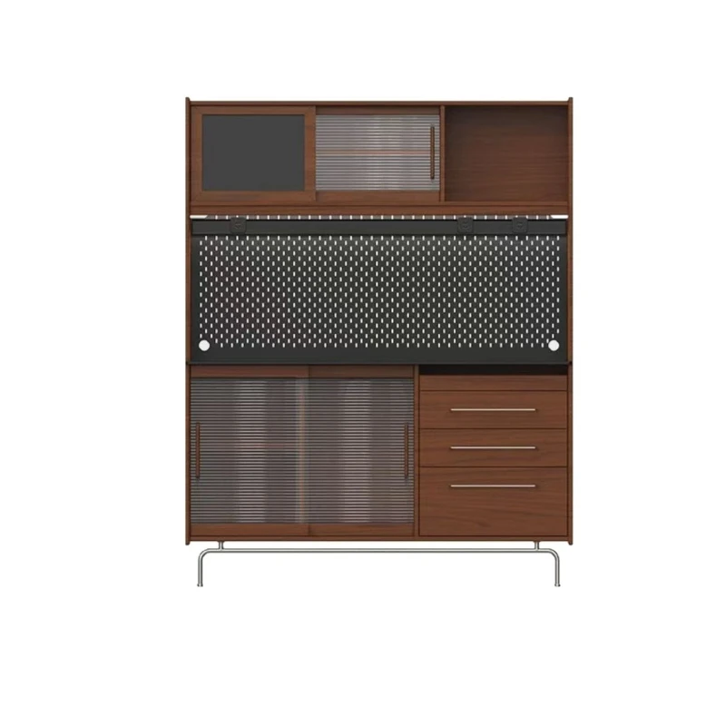 LTT retro solid wood dining side cabinet, high cabinet against the wall, integrated kitchen slate storage locker