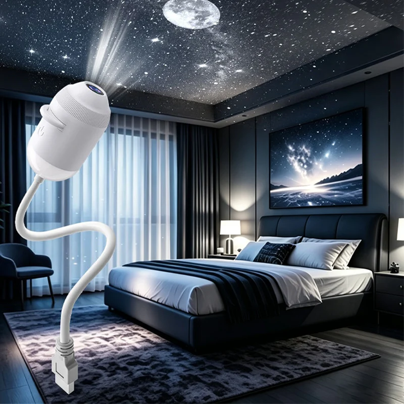 Starry Sky Night Light Projector Plug and Play 2-in-1 Galaxy Star Projector USB Powered Ceiling Light for Bedroom Car Decoration