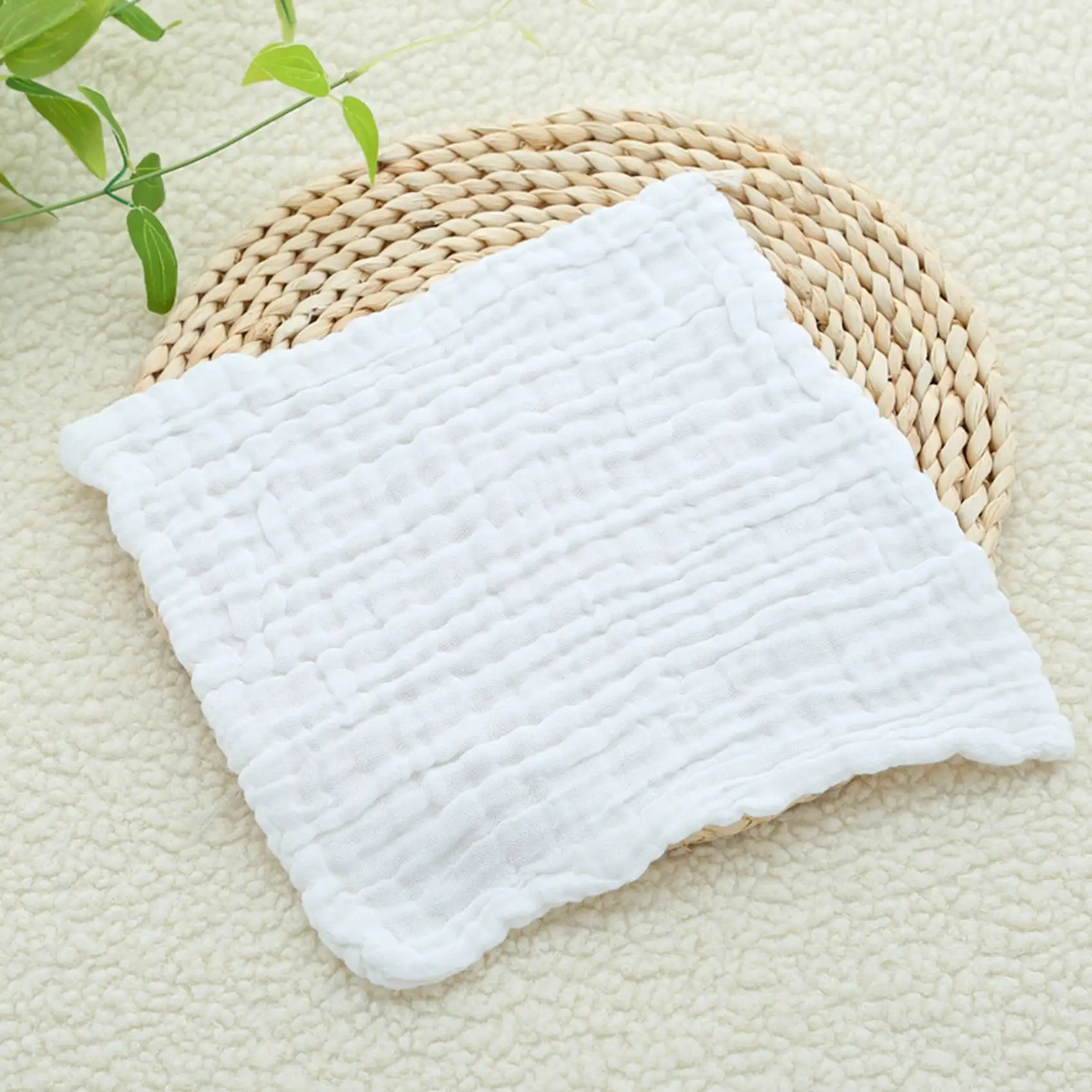 

B78B-Baby Muslin Bath Towels, 20 Pack Of Reusable Soft Absorbent Cotton Baby Face Towel, For Baby's Delicate Skin White