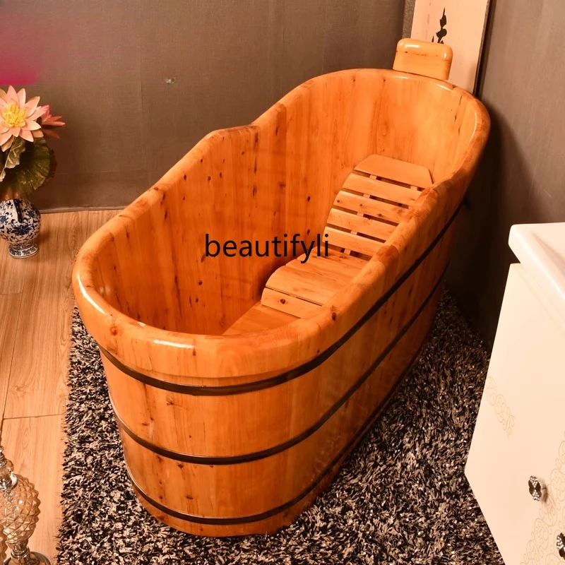 

Adult Bath Bucket for Soaking, Home Use Bathtub, Shower Tub, Bathing Wooden Bucket