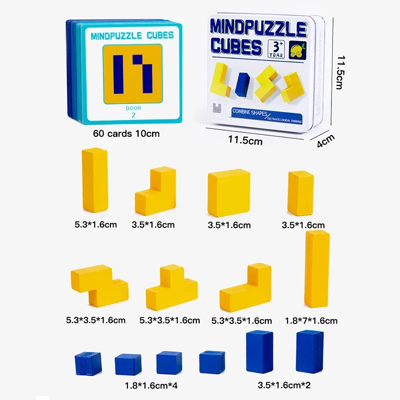 Blocos de madeira para crianças, brinquedos educativos para aprendizagem prática de estimulação da mente, jogo de mesa