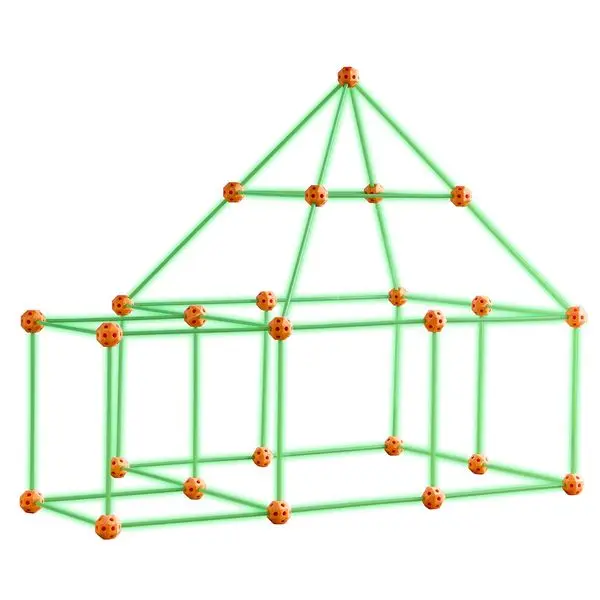 

Glow In The Dark! Christmas Gift! Tent Fort Building Kit for Kids Glow In The Dark STEM Construction Toy 85P