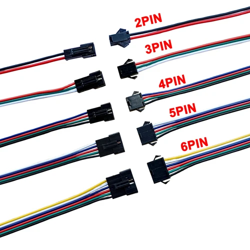 Imagen 2 del producto Conector JST macho/hembra de 15cm, 2 pines, 3 pines, 4 pines, 5 pines, 6 pines, Cable de alambre para WS2812B, SK6812, WS2811, RGBW, controlador de tira LED, 5-50 pares