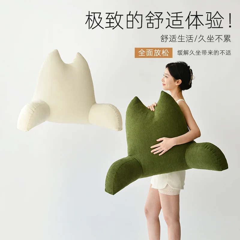 Extra Soft Bedside Pillow Backrest Cushion for Sofa Reading Chair Pregnancy Window Seat Bed Neck and Lumbar Support Removable