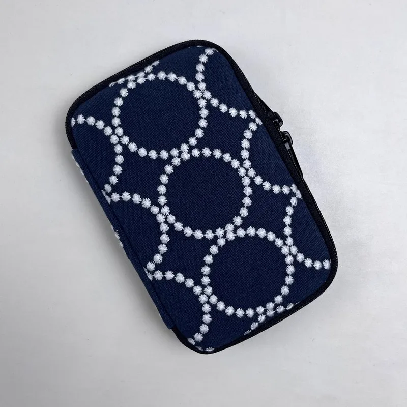Large Capacity DIy Embroidered Cotton Pencil Bag Set of 8 holes Zippered Storage Organizers for School Office Supplies