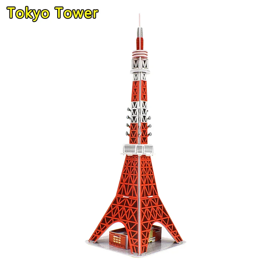 DIY Tokyo Tower 3D Puzzle Paper Assembled Building Model Toys for Children Game World Architecture Jigsaw Educational Toy Gifts