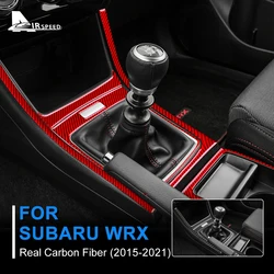 Real Soft Carbon Fiber Sticker For Subaru WRX 2015 2016 2017 2018 2019 2020 2021 LHD RHD Gear Shifter Panel Frame Interior Trim